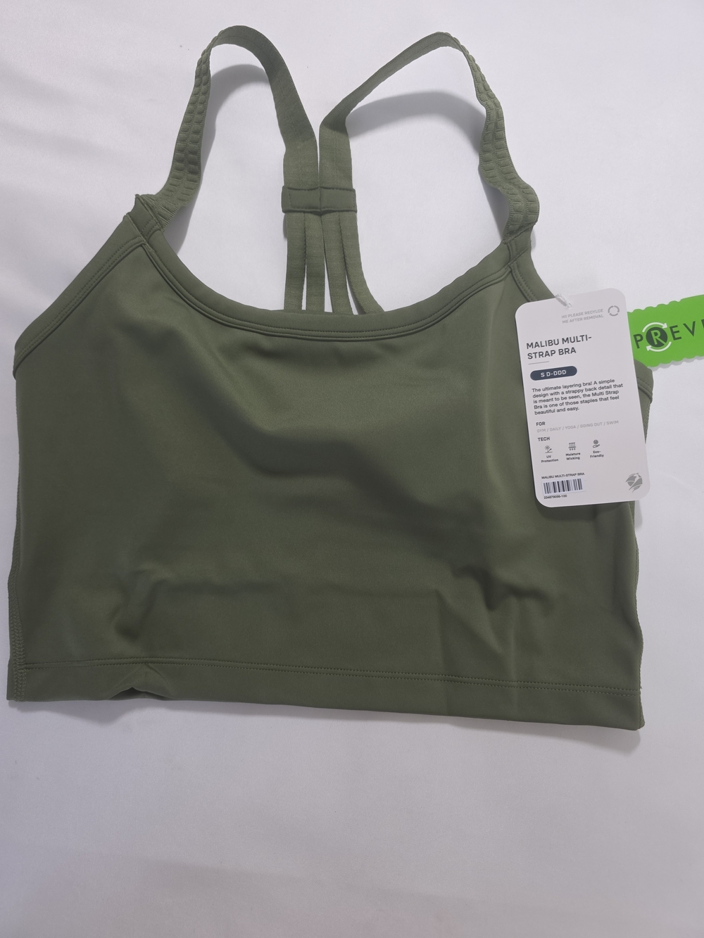 Phoenix Malibu Multi-Strap Sports Bra in Olive Green